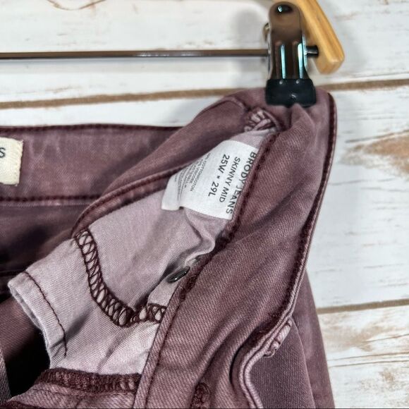 🎇STONE Washed Maroon Brody Jeans Skinny Mid Rise 25W x 29L - Picture 6 of 8